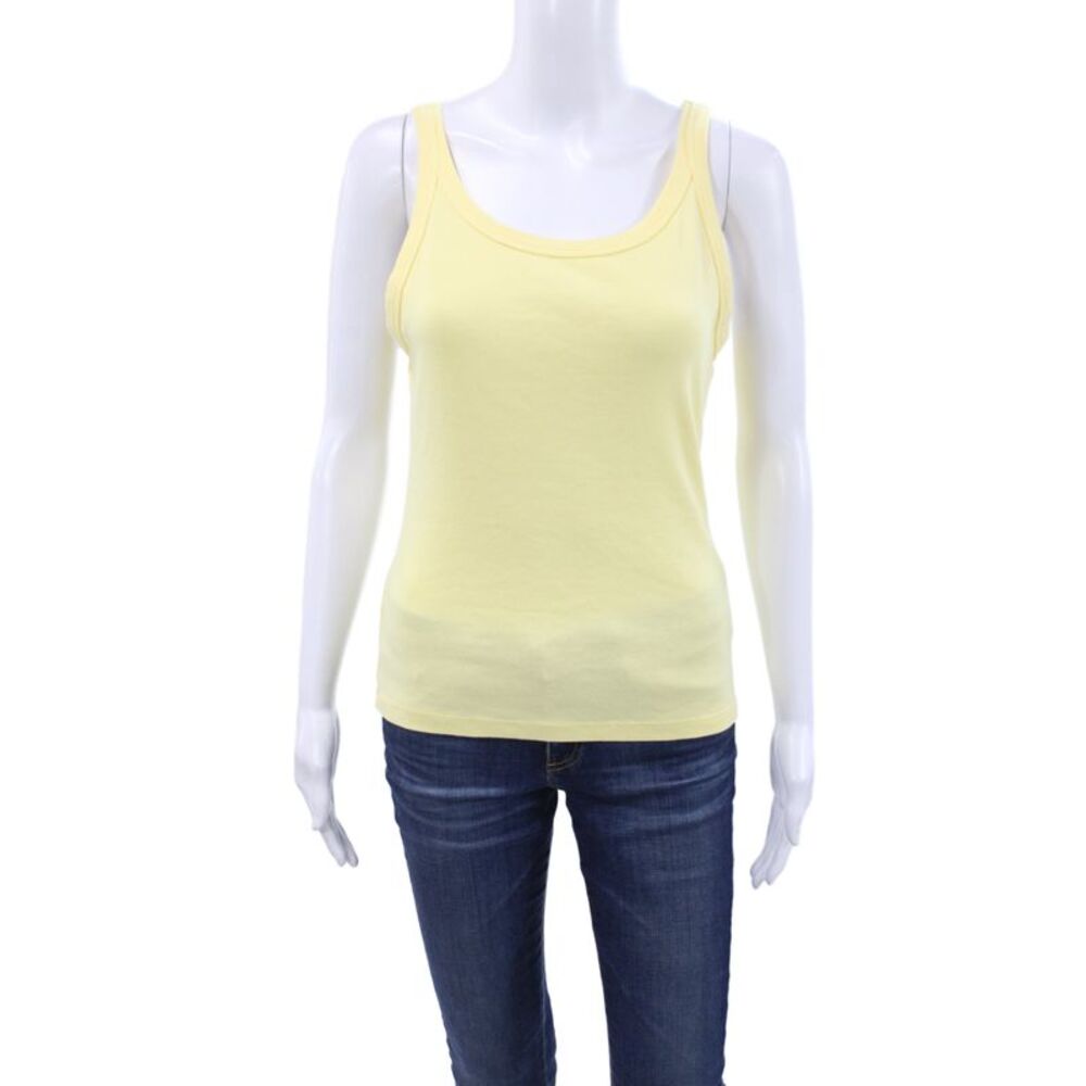 Michael Stars Women Yellow Cotton Scoop Neck Sleeveless Tank Size One Size
